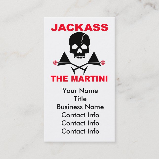Visitenkort - JACKASS, Bartendern Visitkort (Framsida)