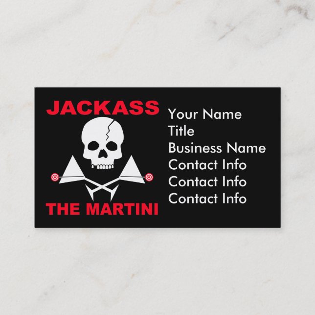 Visitenkort - JACKASS, Bartendern Visitkort (Framsida)