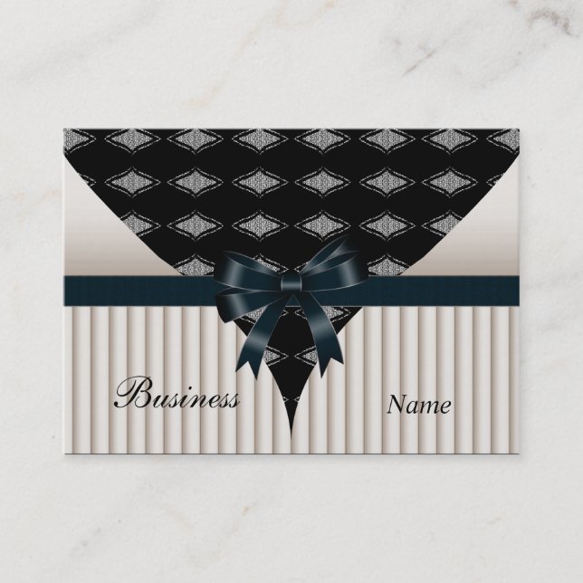 Visitenkort Kräm Beige Svart Båge Visitkort (Framsida)