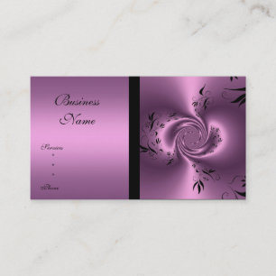 Visitenkort Mauve & Svart Blommig Abstrakt Visitkort