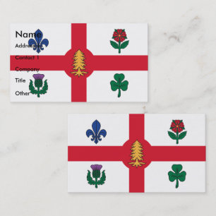 Visitenkort med flagga från Montréal, Kanada Visitkort