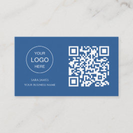 Visitenkort med QR-kod | Modern blå design Visitkort
