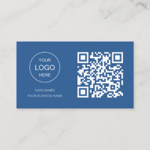 Visitenkort med QR-kod Modern blå design Visitkort