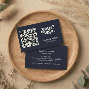 Visitenkort med QR-kod Modern marin design Visitkort