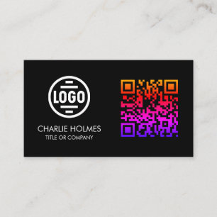 Visitenkort med QR-kod Svart Modern Design Visitkort