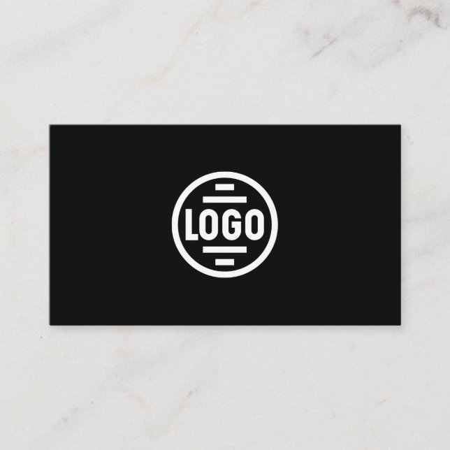 Visitenkort med QR-kod | Svart Modern Design Visitkort (Framsida)