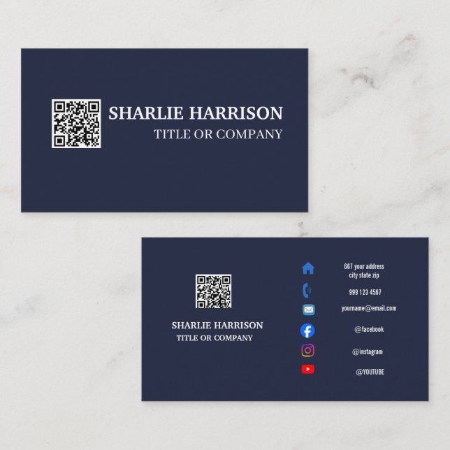 Visitenkort med QR-kod Visitkort (Fram/baksida)