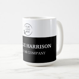 Visitenkort | Moderna svarta anpassade logotypikon Kaffemugg
