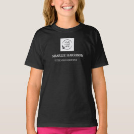 Visitenkort | Moderna svarta anpassade logotypikon T Shirt