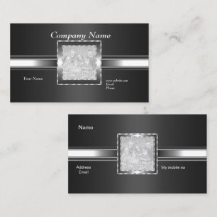 Visitenkort Silver på Grått Svart Lägg Till Logo F Visitkort
