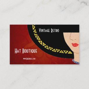 Visitenkort Vintage Retro Hatt Boutique Art Deco Visitkort