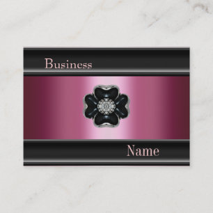 Visitenkort Zizzago Silk Rosa Svart Jewel Visitkort