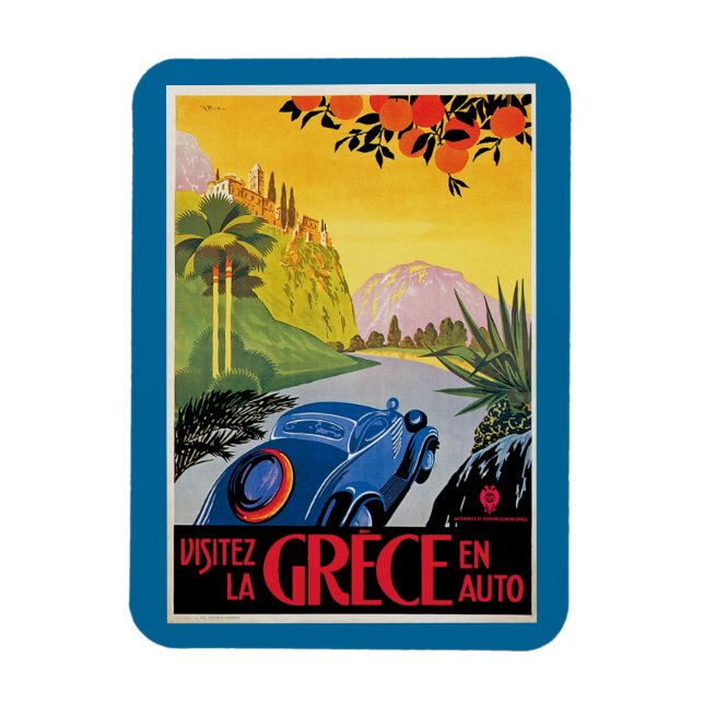 Visitez La Grece en Auto Magnet (Vertikal)