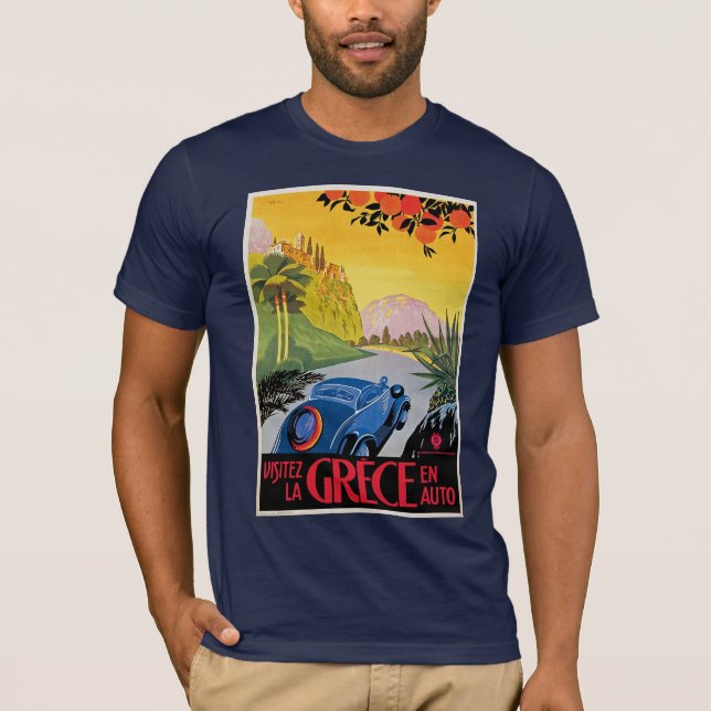 Visitez La Grece en Auto T-shirt (Framsida)