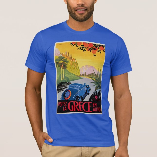 Visitez La Grece en Auto Tee (Framsida)
