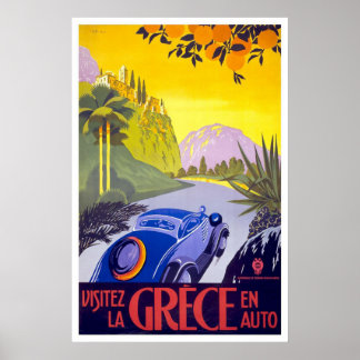 "Visitez la Grece" Vintage resor Poster