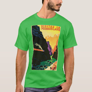 VISITEZ LA YOUGOSLAVIE Besök Jugoslavien Tåg Loco T Shirt