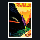 Visitez La Yougoslavie Vintage Travel Poster<br><div class="desc">Visitez La Yougoslavie Vintage Travel Restored Vintage Travel Posters and Ad Art Artist Janez Trpin - 1935 Vintage European travel poster promoting Yugoslavia, colorful art presents majestic mountains, cascading river classic car on twisting road and steam locomotive pulling passenger train through a tunnel. "Our art is more than a hobby,...</div>