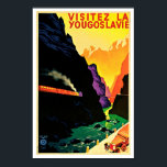 Visitez La Yougoslavie Vintage Travel Poster<br><div class="desc">Visitez La Yougoslavie Vintage Travel Restored Vintage Travel Posters and Ad Art Artist Janez Trpin - 1935 Vintage European travel poster promoting Yugoslavia, colorful art presents majestic mountains, cascading river classic car on twisting road and steam locomotive pulling passenger train through a tunnel. "Our art is more than a hobby,...</div>