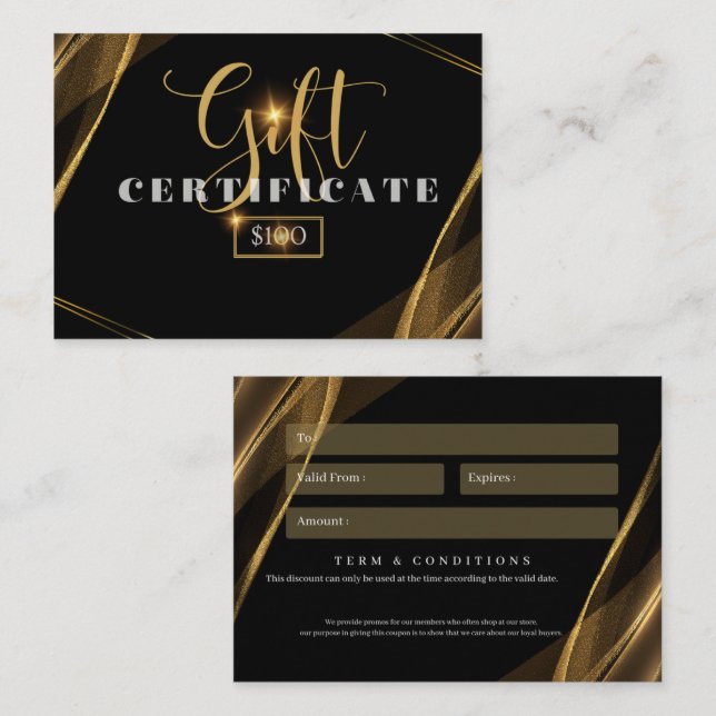 visitkort $100 (Fram/baksida)