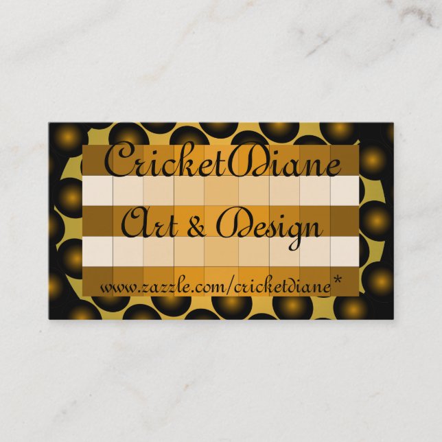Visitkort 6b för design för CricketDiane guld 3D (Framsida)