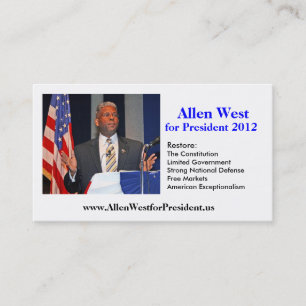 Visitkort Allen väster för presidenten 2012