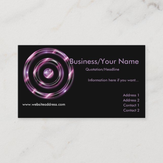 Visitkort:: Den purpurfärgade bullseyen uppsätta Visitkort (Framsida)