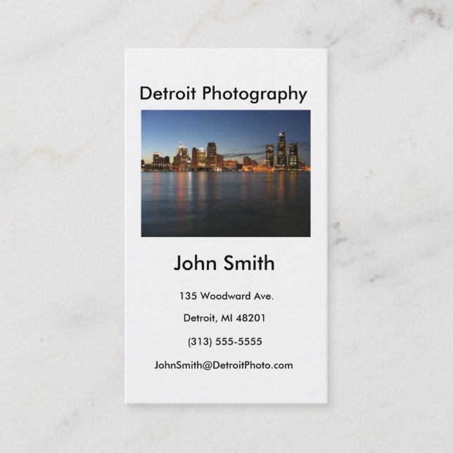 Visitkort Detroit fotografi (Framsida)