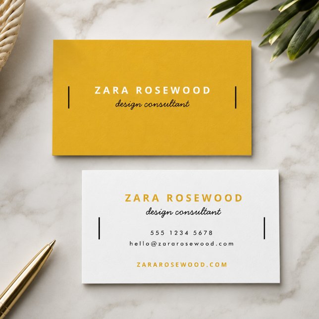Visitkort | Färgglatt Modernt Kontaktkort (Bold mustard yellow business cards for networking, client meetings, package inserts, and branding)