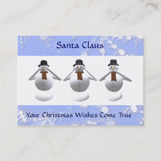 Visitkort för 3 snögubbejul & kalender 2011