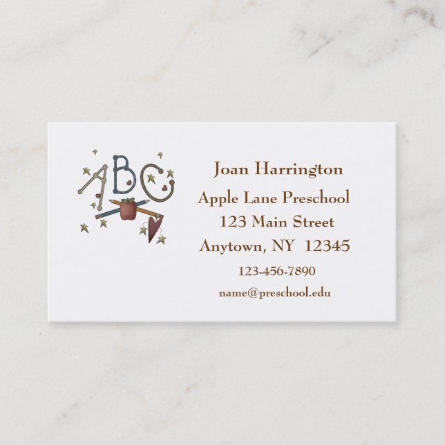 Visitkort för ABC-stjärnalärare (Framsida)
