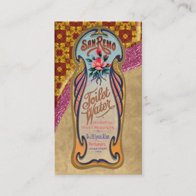 Visitkort för affisch för vintagetoalettvatten (Framsida)