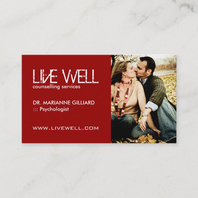 Visitkort för äktenskapsmäklare för parterapi | (Framsida)
