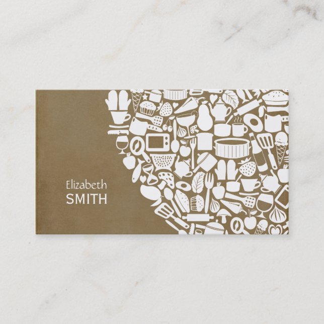 Visitkort för anpassningsbar för matlagning för (Framsida)