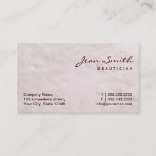 Visitkort för Beautician för vitpälsstruktur