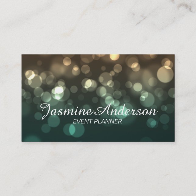 Visitkort för Bokeh händelsePlanner (Framsida)