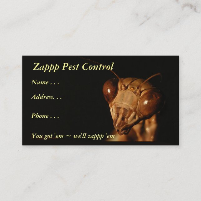 ~-visitkort för bönsyrsa 15 visitkort (Framsida)