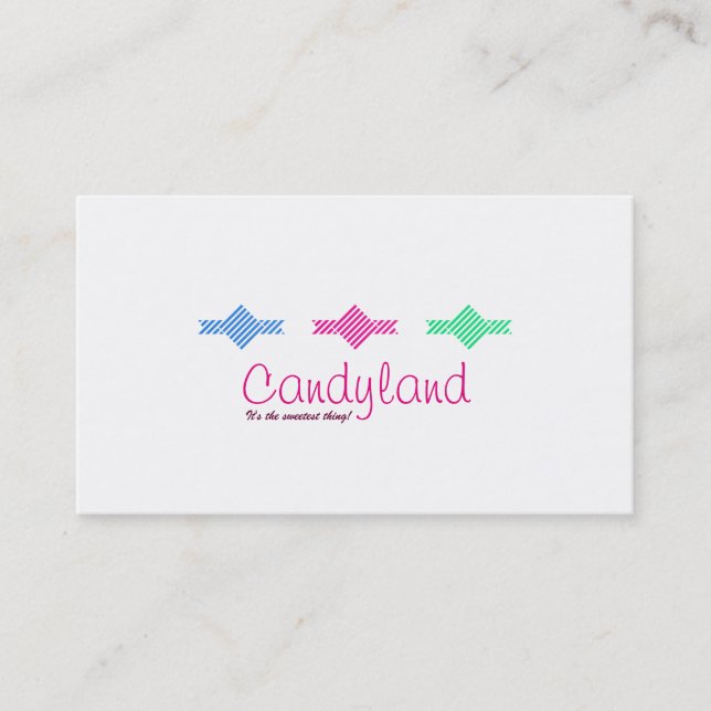 Visitkort för Candyland godisanpassningsbar (Framsida)