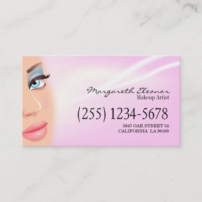 Visitkort för Cosmetologist för Makeupkonstnär (Framsida)
