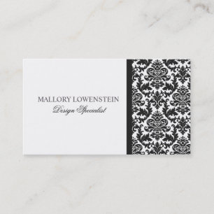 Visitkort för damast för Mallory #3 chicsvart