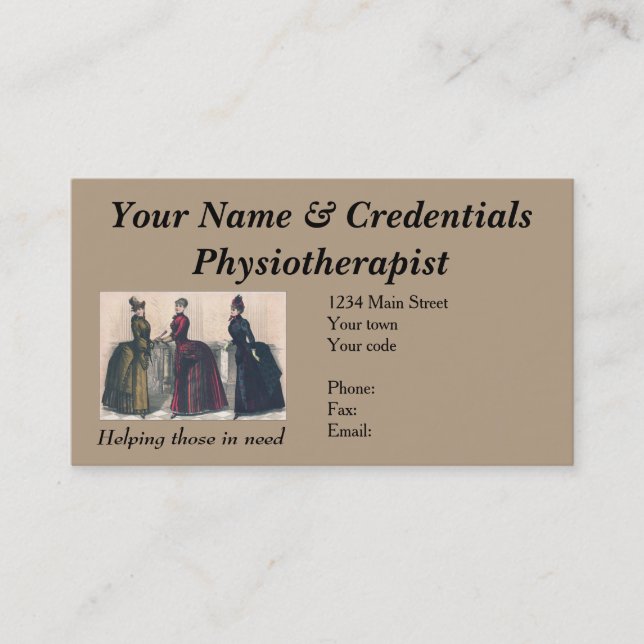 Visitkort för den så roliga physiotherapisten - (Framsida)