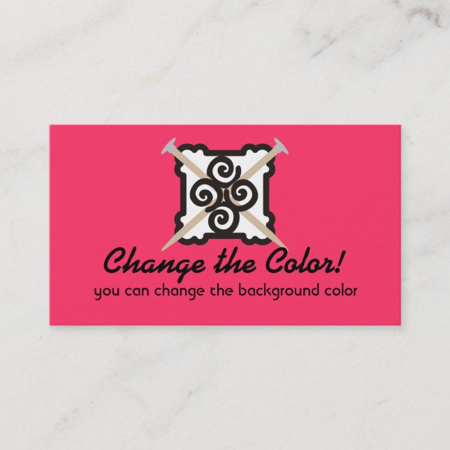 Visitkort för färg för stickagarn beställnings- (Framsida)