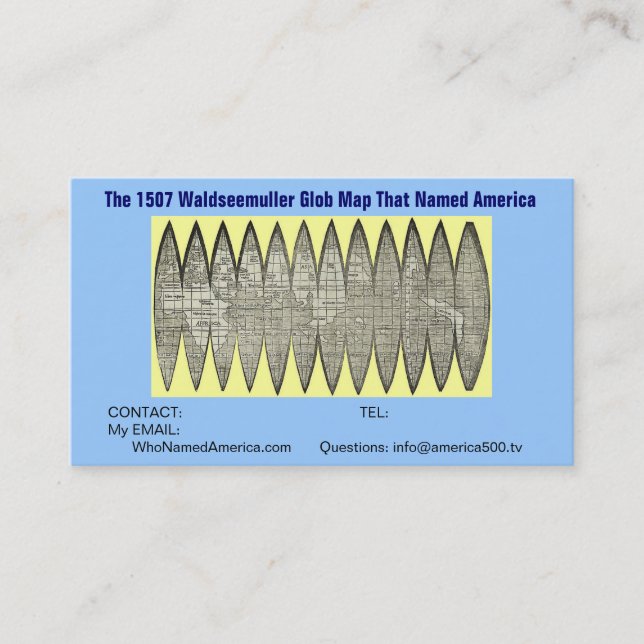 Visitkort för födelsedag America500 (Framsida)