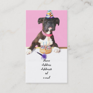 Visitkort för födelsedagsfestboxarehund