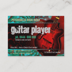 Visitkort för gitarrspelaremusikband