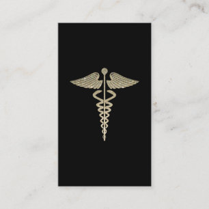Visitkort för glitterCaduceussymbol