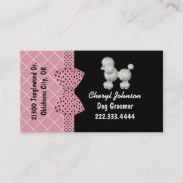 Visitkort för Groomer för vitpudelhund
