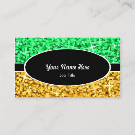 Visitkort "för guld" för Glitzblandninggrönt svart