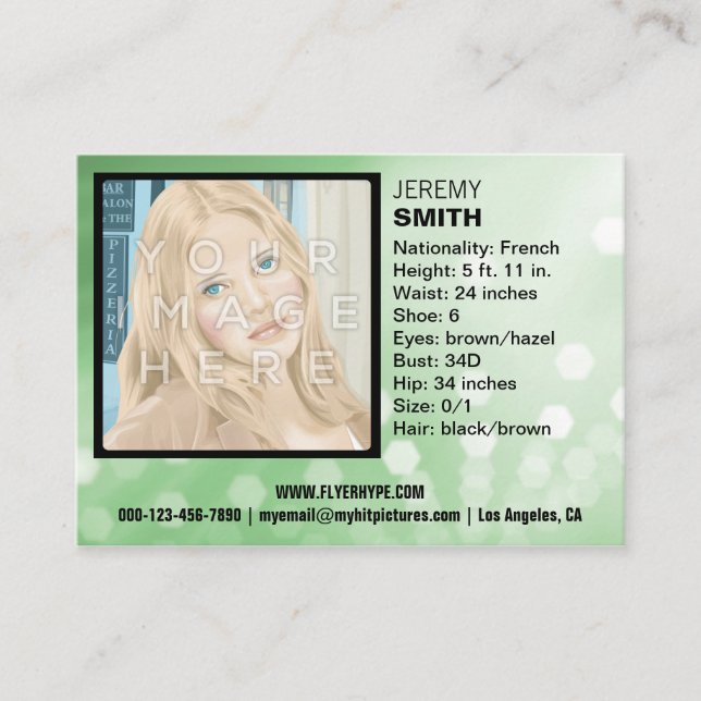 Visitkort för Headshot för glöd för (Framsida)