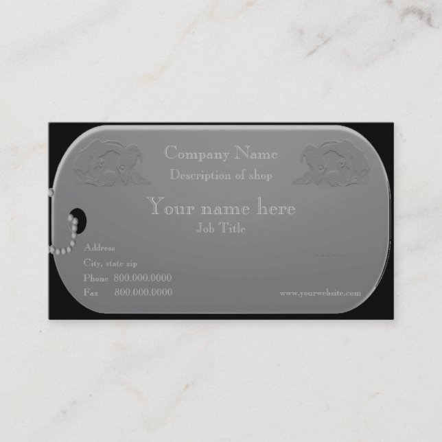 Visitkort för hundgroomer- eller hundinstruktör (Framsida)